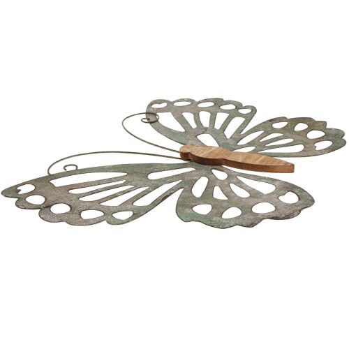 Floristik24 Arte de parede borboleta deco metal madeira vintage 46 × 43 cm