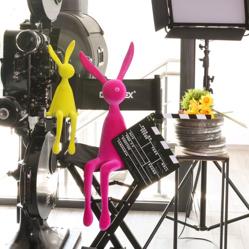 Itens Edge Stool Rabbit Flocado Sentado Coelhinho da Páscoa Rosa – 2ª Escolha – 56cm