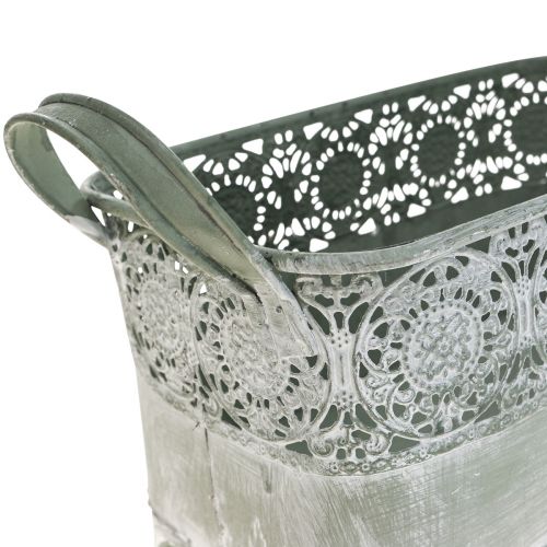 Floristik24 Tigela decorativa de metal com alça de flor 25,5/30/35,5 cm conjunto de 3