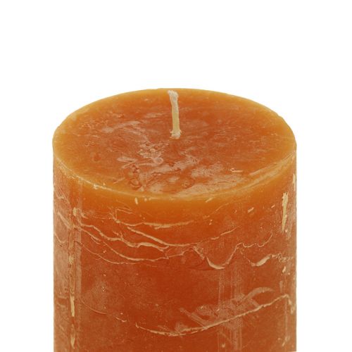 Itens Velas de pilar laranja escuro colorido Sunset 60x80mm 4uds