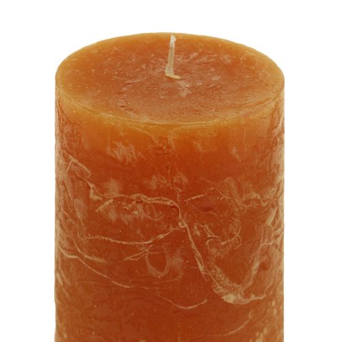 Itens Velas de pilar laranja escuro tingido Sunset 60x100mm 4uds