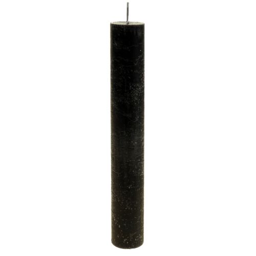 Floristik24 Velas cônicas tingidas de preto 34×240mm 4 un