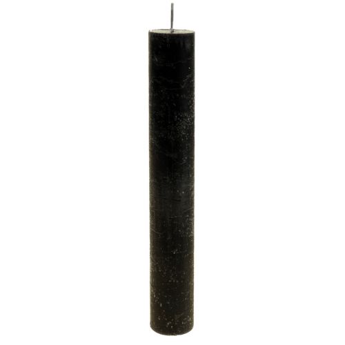 Floristik24 Velas em pau velas tingidas de preto 34×240mm 4uds