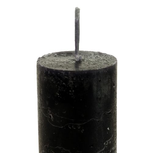 Floristik24 Velas cônicas tingidas de preto 34×240mm 4 un