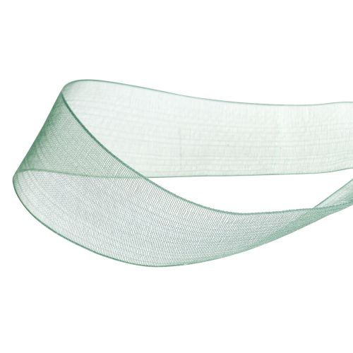 Itens Fita de organza fita de presente verde borda tecida verde abeto 25mm 50m