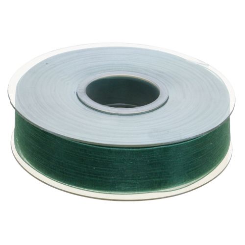 Itens Fita de organza fita de presente verde borda tecida verde abeto 25mm 50m