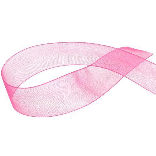 Itens Fita de organza fita de presente fita rosa ourela 25mm 50m