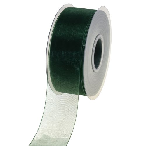 Itens Fita de organza fita de presente verde borda tecida verde abeto 40mm 50m