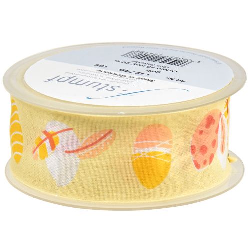 Itens Fita para presente Fita decorativa de Páscoa Ovos de Páscoa amarelos 40mm 20m