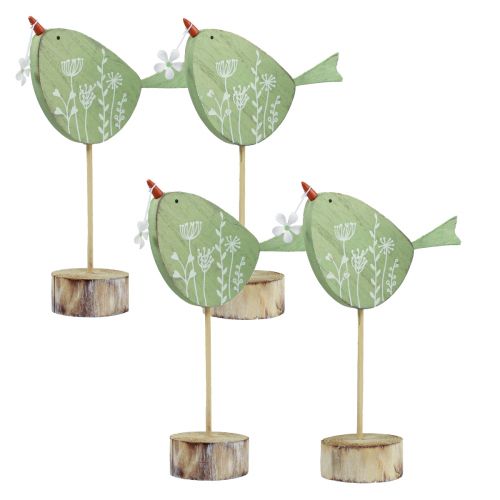 Floristik24 Decoração decorativa de mesa de pássaros decoração de madeira de páscoa hortelã 18x13,5cm 4 un