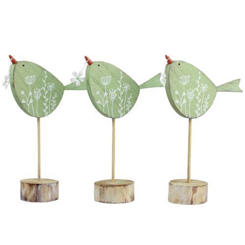 Floristik24 Decoração decorativa de mesa de pássaros decoração de madeira de Páscoa figura decorativa 24,5 cm 3 peças