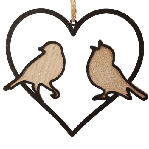 Itens Decoração pendurada coração com pássaros decoração para pendurar 12 cm 4 peças