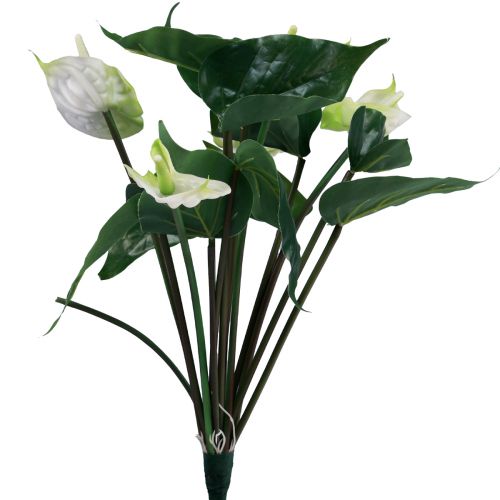Itens Flores artificiais, flor flamingo, antúrio artificial branco 36cm