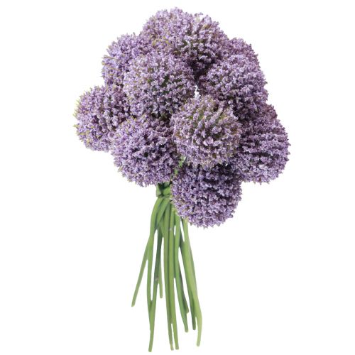 Floristik24 Flores Artificiais Flor Bola Allium Artificial Roxa 25cm 12 un