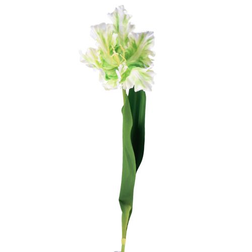 Floristik24 Flor artificial papagaio tulipa artificial tulipa verde branca 69cm