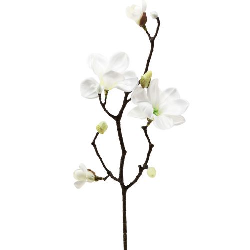 Itens Flor artificial magnólia ramo magnólia artificial branca 58cm