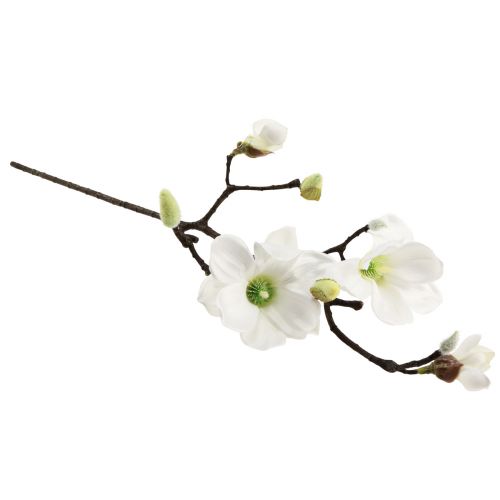 Floristik24 Ramo de magnólia artificial, magnólia branca artificial 58 cm 3 peças