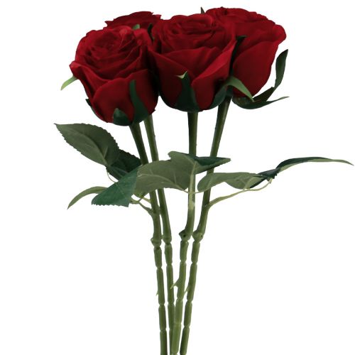 Floristik24 Rosas Artificiais Vermelhas Rosas Artificiais Flores de Seda Vermelhas 50cm 4pcs