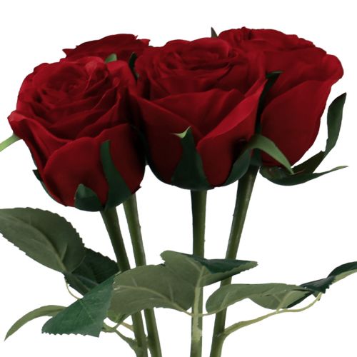 Floristik24 Rosas Artificiais Vermelhas Rosas Artificiais Flores de Seda Vermelhas 50cm 4pcs
