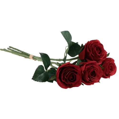 Floristik24 Rosas Artificiais Vermelhas Rosas Artificiais Flores de Seda Vermelhas 50cm 4pcs