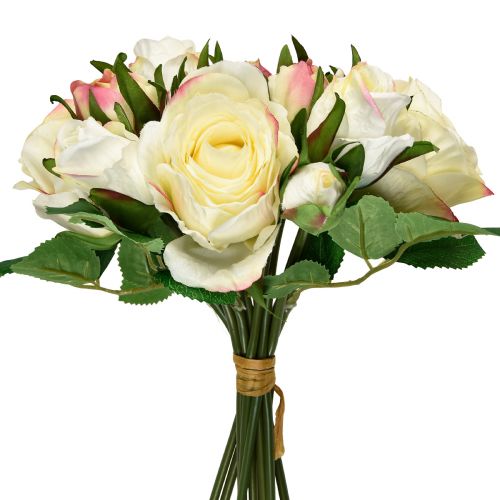 Itens Buquê decorativo de rosas artificiais amarelas de rosas 29cm 12 unidades