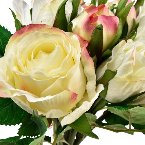 Itens Buquê decorativo de rosas artificiais amarelas de rosas 29cm 12 unidades