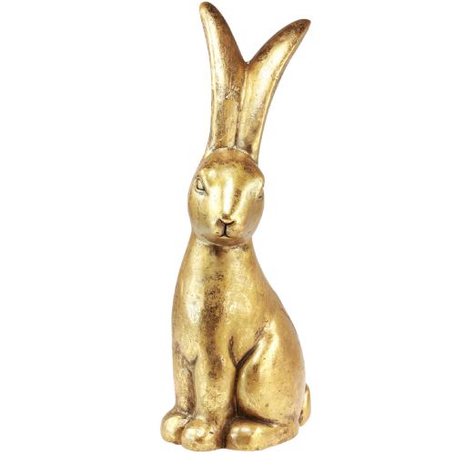 Floristik24 Coelhinho da Páscoa decorativo ouro decoração de páscoa coelho sentado antigo H50cm