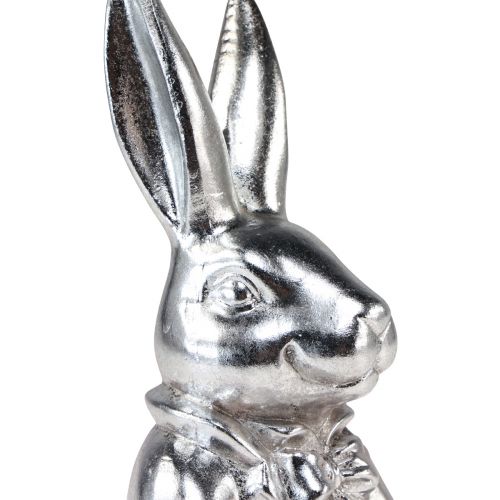Itens Coelhinho da Páscoa decorativo busto de coelhinho decorativo em cerâmica prateada Alt.23cm