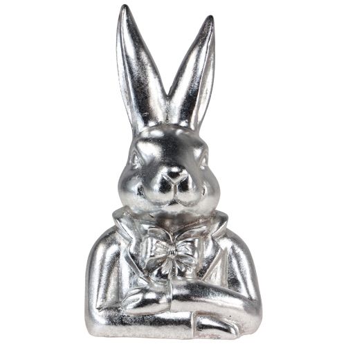 Itens Coelhinho da Páscoa decorativo busto de coelhinho decorativo em cerâmica prateada Alt.23cm