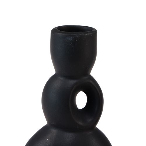 Itens Castiçal Cerâmico Castiçal Preto H13cm 2 Pcs