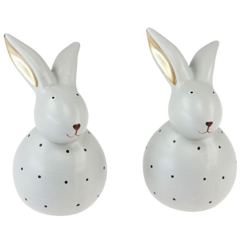 Itens Figuras decorativas de coelhinho da Páscoa coelhos com padrão de pontos 17 cm 2 unidades