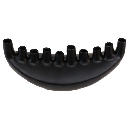 Itens Vaso Cerâmico Navio Mesa Decoração Preto Abstrato Moderno H15cm