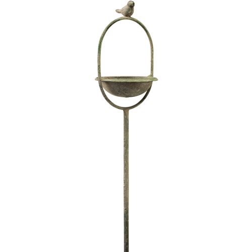 Pássaro decorativo bebe antiguidade verde com espeto Ø11cm Alt.55cm
