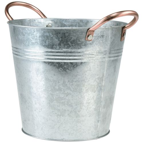 Floristik24 Vaso de flores com alças balde decoração de metal Ø30cm Alt.27,5cm
