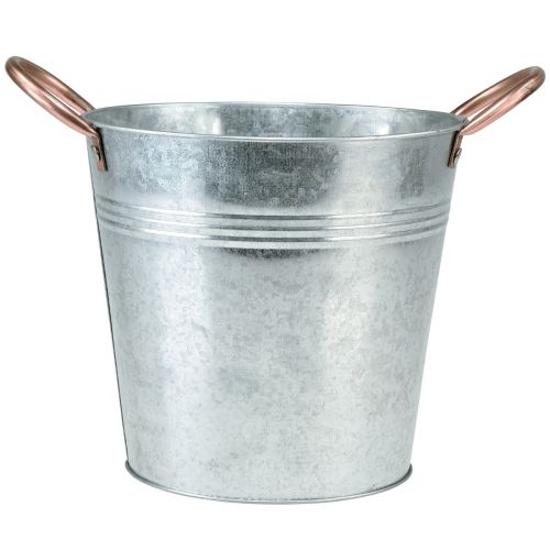 Floristik24 Vaso de flores com alças para balde de metal Ø25cm Alt.21cm