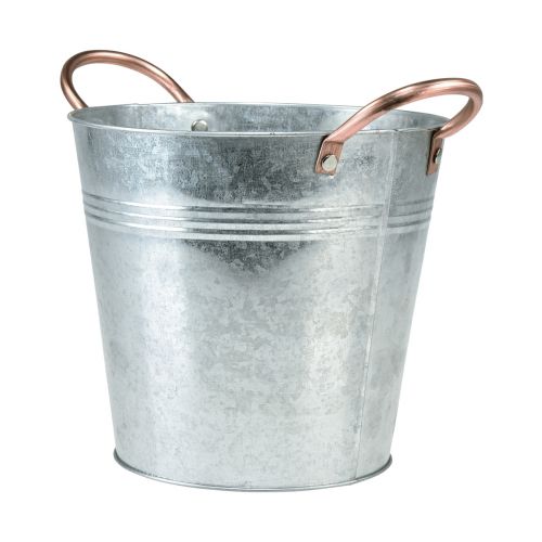 Floristik24 Vaso de flores com alças para balde de metal Ø25cm Alt.21cm