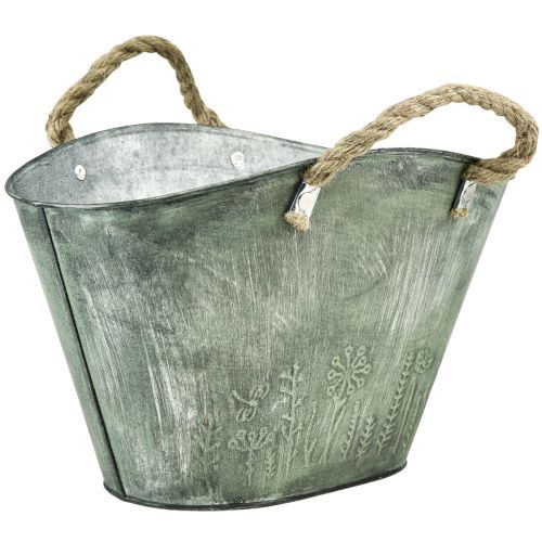 Vaso com alças de juta e bolsa de metal 31×20×17cm