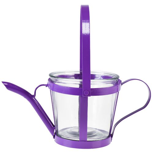 Itens Lanterna de vidro regador decorativo metal roxo Ø14cm Alt.13cm