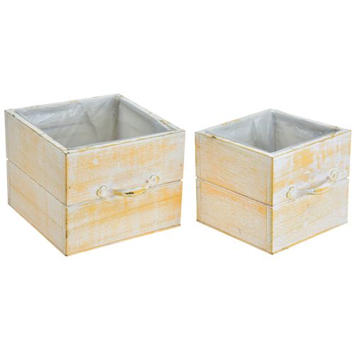 Itens Gaveta para plantas com puxador madeira branca laranja 12/15cm conjunto de 2