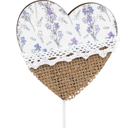 Itens Plugue de flor coração lilás estilo casa de campo 7 × 0,5 × 7 cm 12 unidades