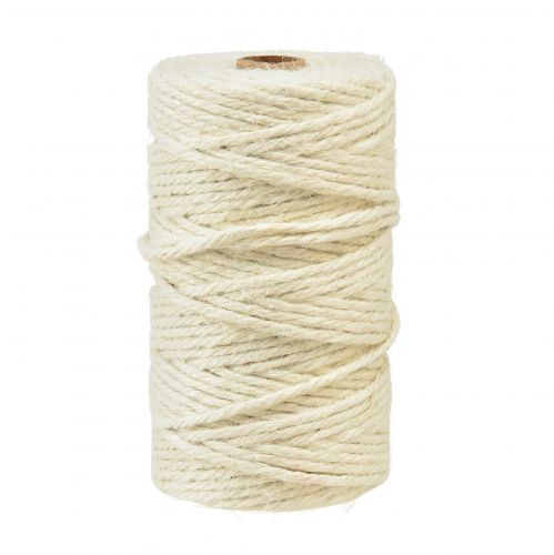 Floristik24 Fita de juta fita de cordão de juta fita decorativa creme de juta branca Ø4mm 100m