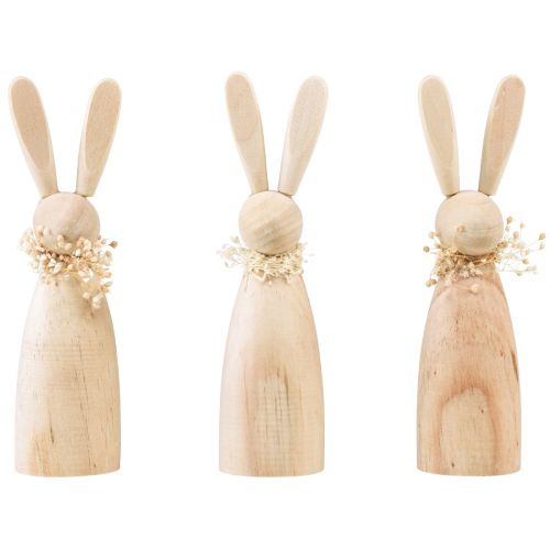 Floristik24 Decoração de coelhinhos de madeira Coelhinhos da Páscoa madeira natural 5×4×15,5cm 3 unidades