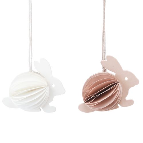 Itens Coelhinhos da Páscoa em favo de mel para pendurar branco laranja Alt.8cm 5 unidades