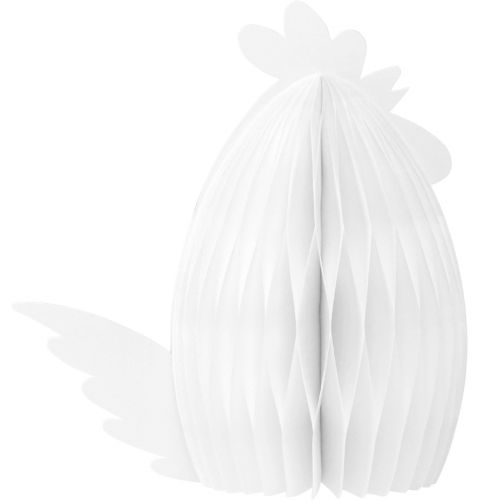 Floristik24 Figura decorativa de papel favo de mel de frango branco 28,5x15,5x30cm