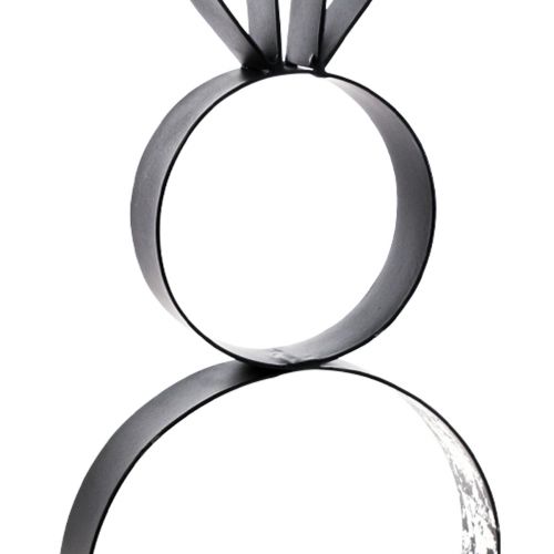 Floristik24 Anel decorativo de metal coelhinho da Páscoa com base de madeira 21×55cm