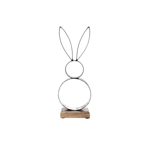 Itens Coelhinho da Páscoa decoração metal preto prata figura de Páscoa 11×31cm