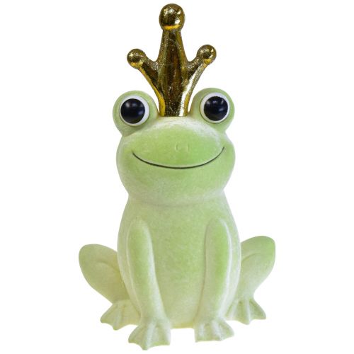 Itens Sapo decorativo com decoração de príncipe sapo coroado verde claro 40,5 cm