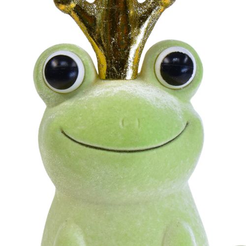 Itens Sapo decorativo com decoração de príncipe sapo coroado verde claro 40,5 cm