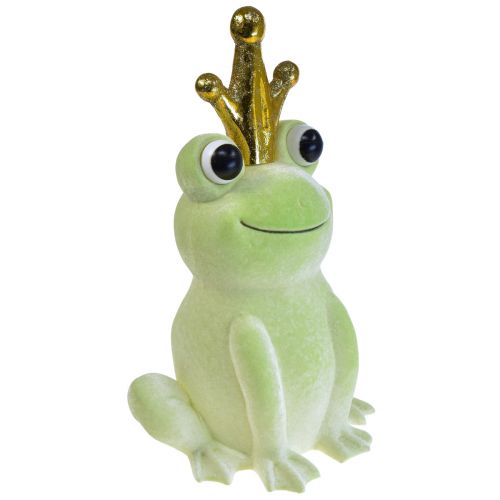 Itens Sapo decorativo com decoração de príncipe sapo coroado verde claro 40,5 cm
