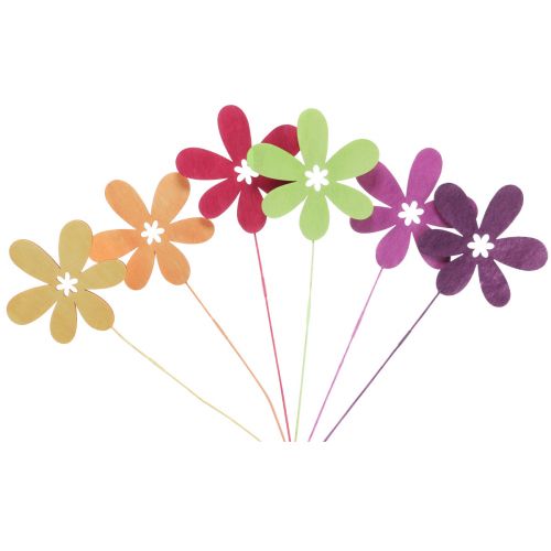Flor de decoração de primavera plugues flor de madeira 30,5 cm 18 unidades